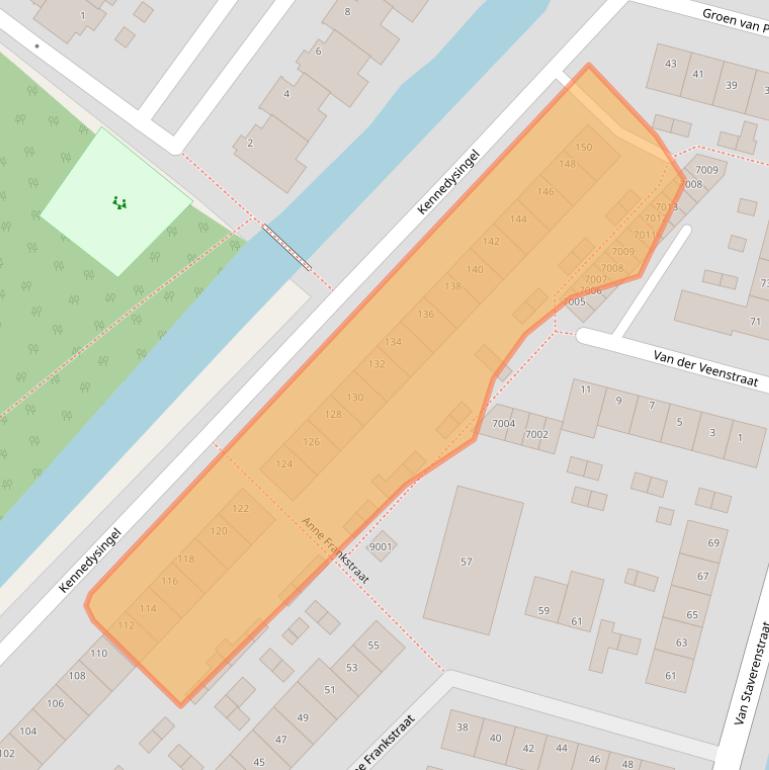 Kaart van postcodegebied 2811VE.