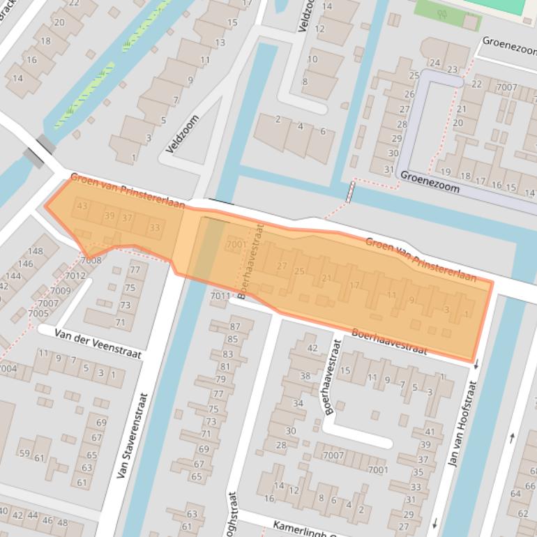 Kaart van postcodegebied 2811VG.