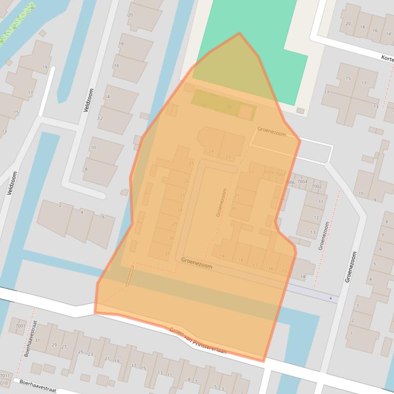 Kaart van postcodegebied 2811VJ.