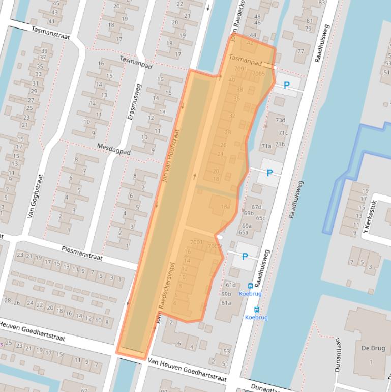 Kaart van postcodegebied 2811VK.