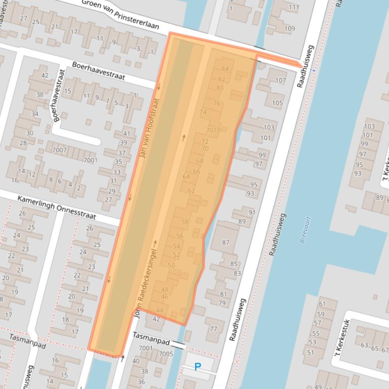 Kaart van postcodegebied 2811VL.