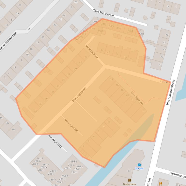 Kaart van postcodegebied 2811VW.