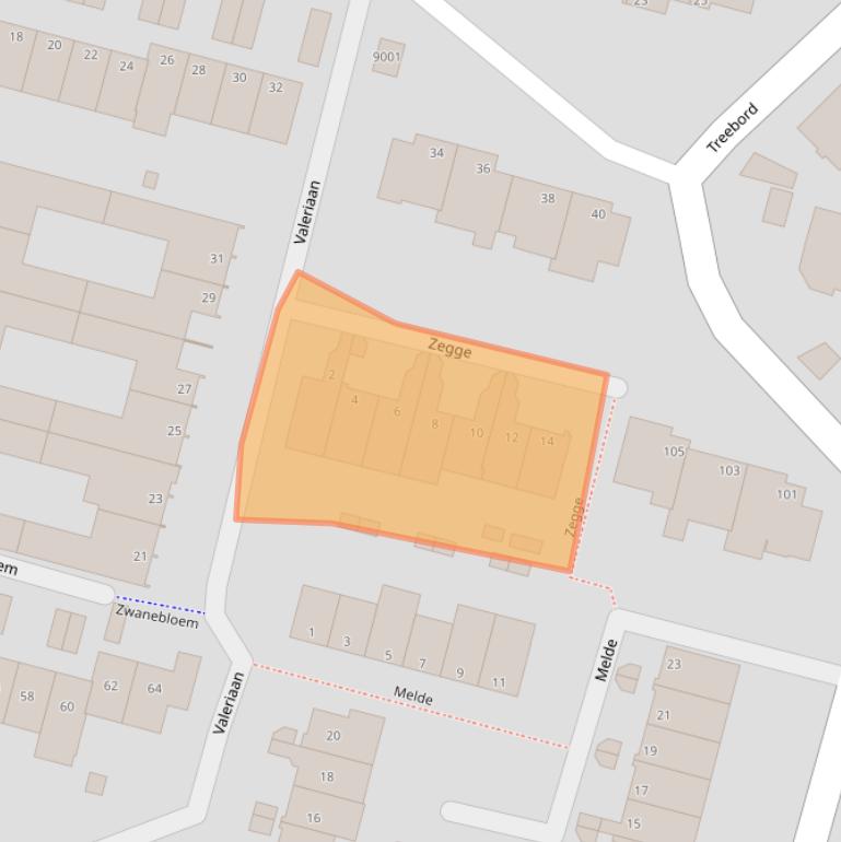 Kaart van postcodegebied 2811WD.