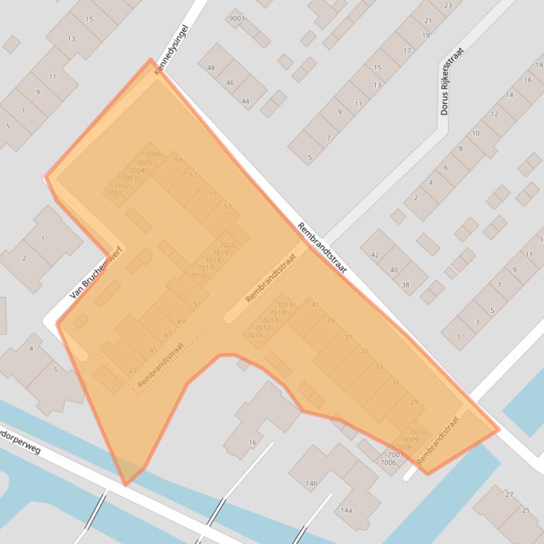 Kaart van postcodegebied 2811XB.