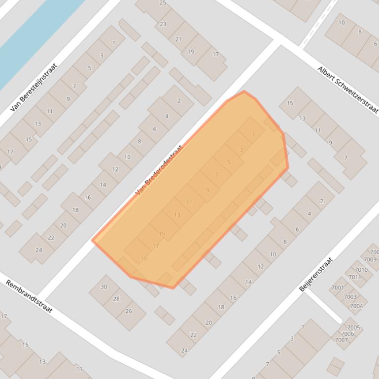 Kaart van postcodegebied 2811XG.