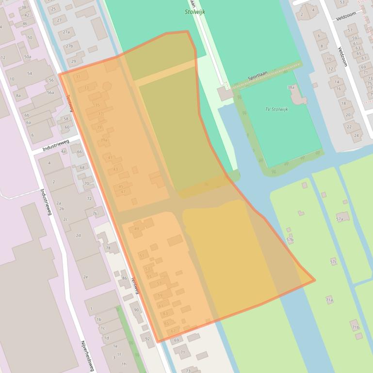 Kaart van postcodegebied 2821AB.