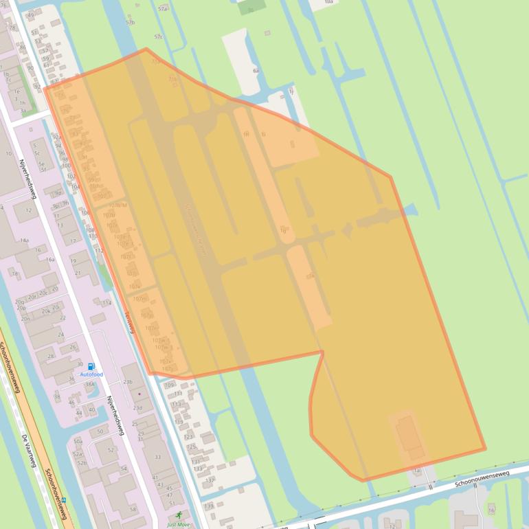 Kaart van postcodegebied 2821AC.