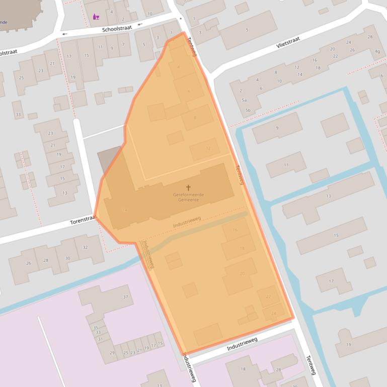 Kaart van postcodegebied 2821AE.