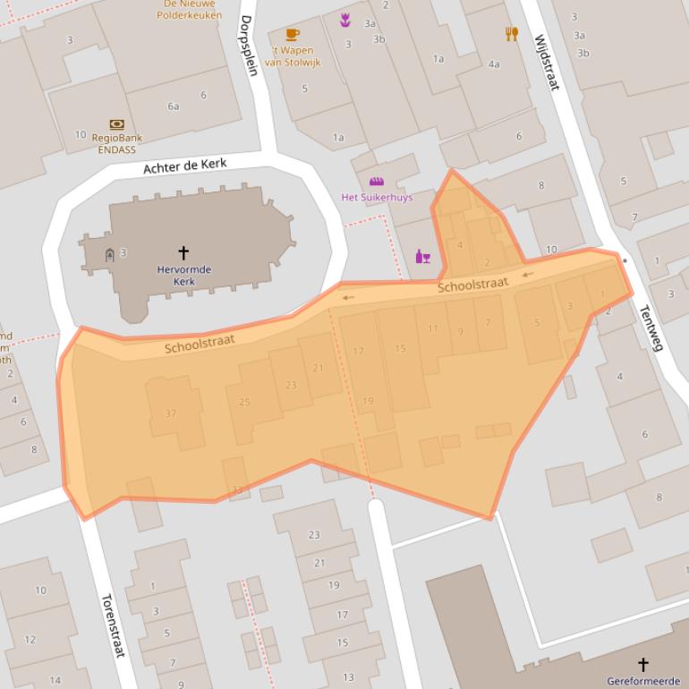 Kaart van postcodegebied 2821AM.