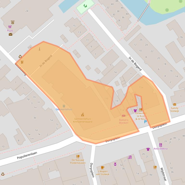 Kaart van postcodegebied 2821AS.