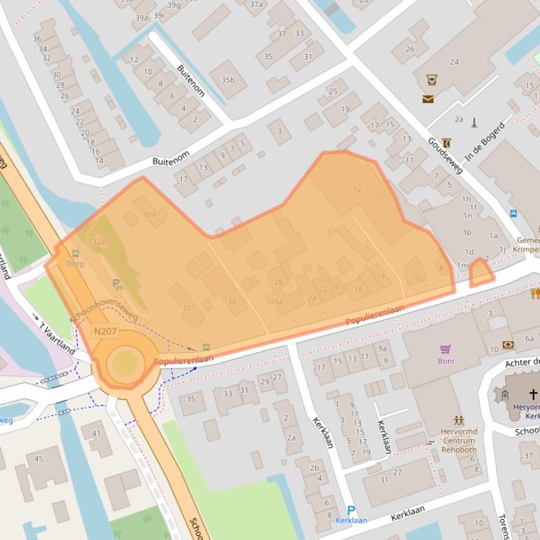 Kaart van postcodegebied 2821BB.