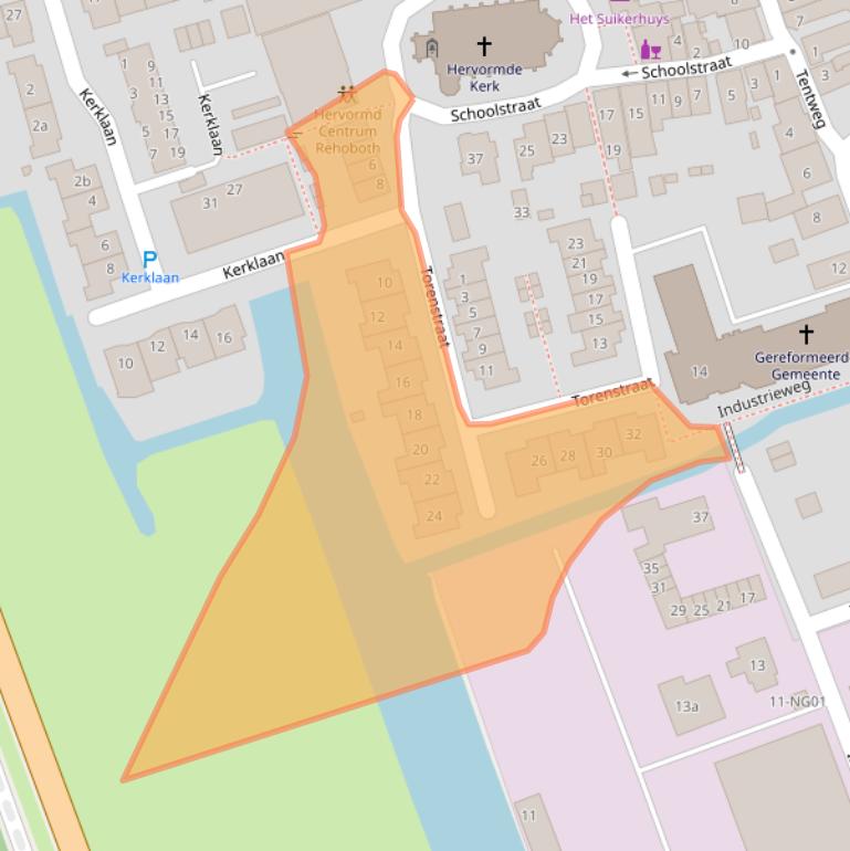 Kaart van postcodegebied 2821BJ.