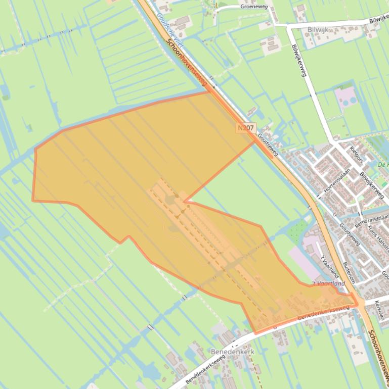 Kaart van postcodegebied 2821LD.