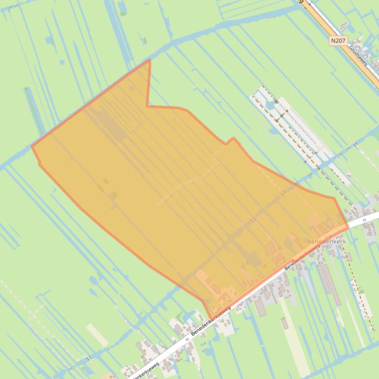 Kaart van postcodegebied 2821LE.