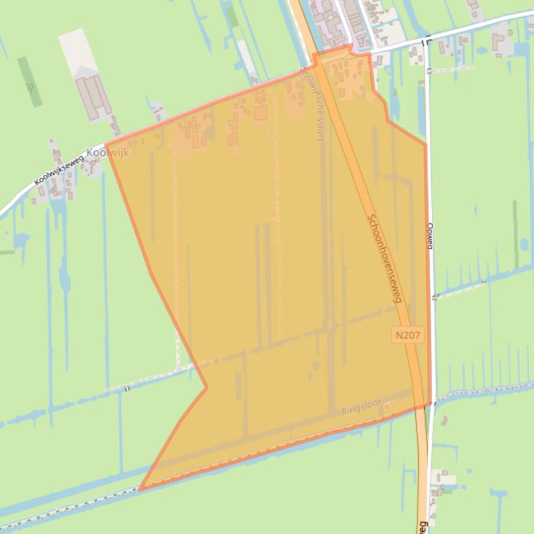 Kaart van postcodegebied 2821NS.