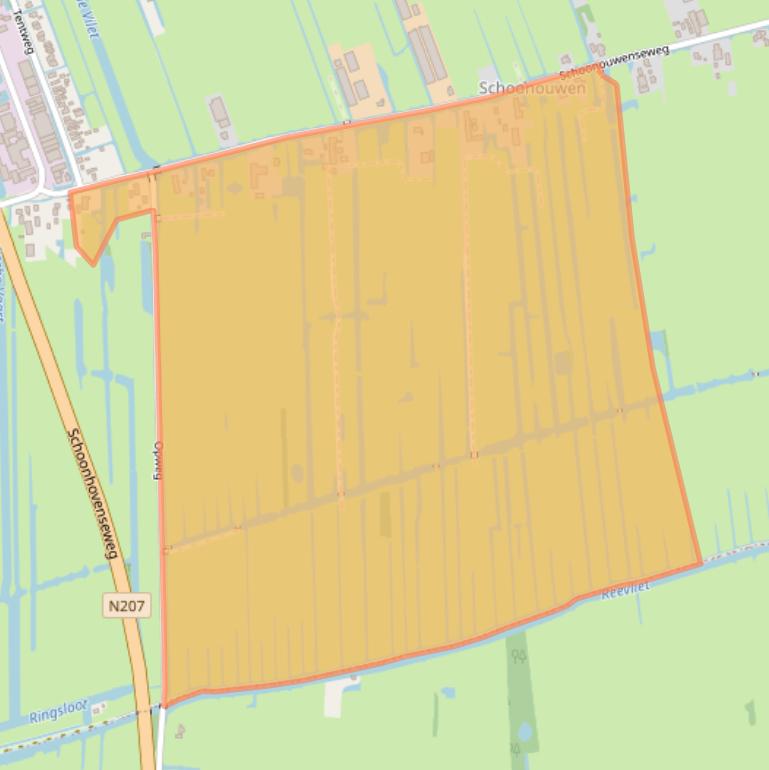 Kaart van postcodegebied 2821NX.