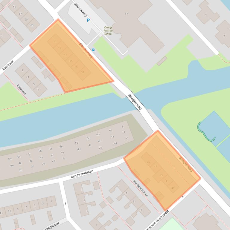 Kaart van postcodegebied 2821SC.