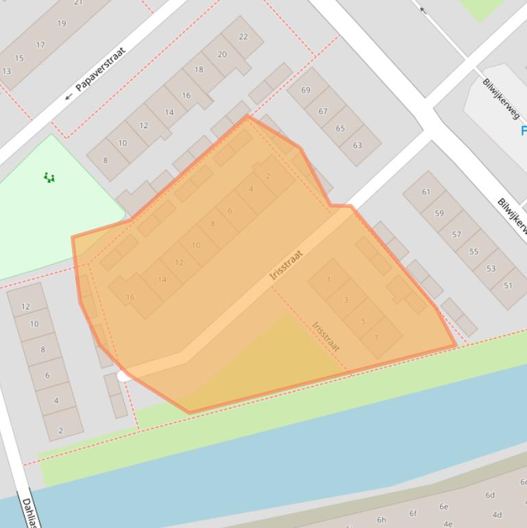 Kaart van postcodegebied 2821SJ.