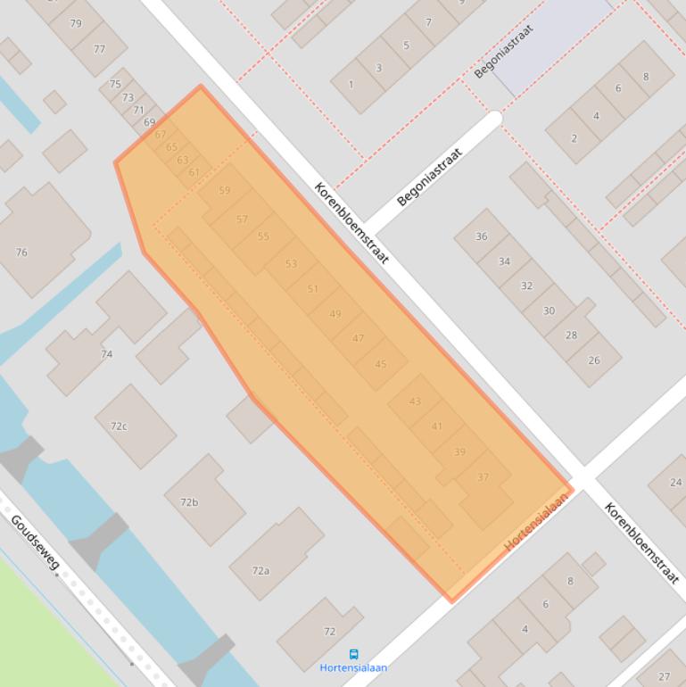 Kaart van postcodegebied 2821TB.