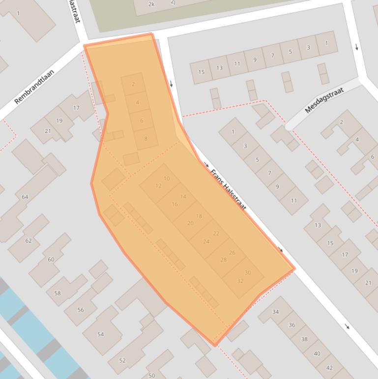 Kaart van postcodegebied 2821VD.