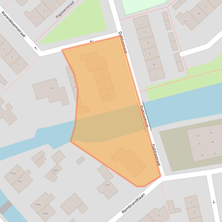 Kaart van postcodegebied 2821VN.