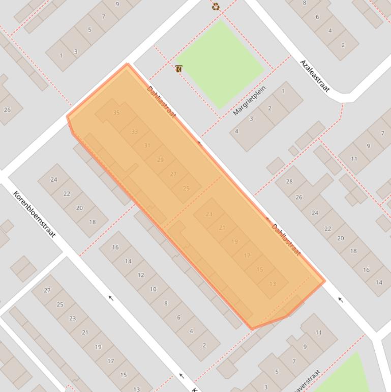 Kaart van postcodegebied 2821VP.