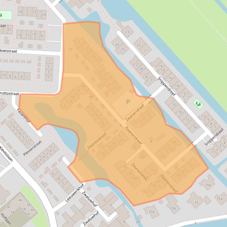 Kaart van postcodegebied 2821VZ.