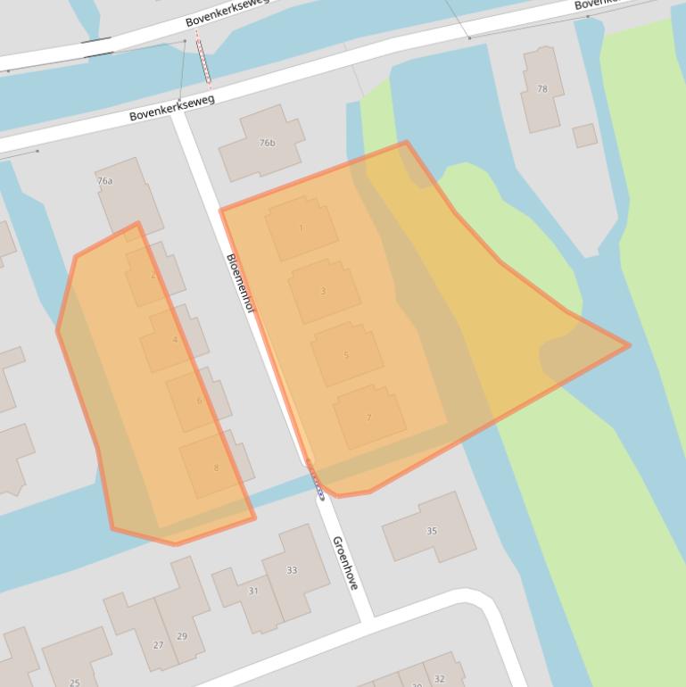 Kaart van postcodegebied 2821WX.