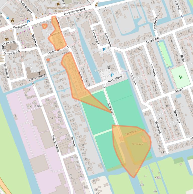 Kaart van postcodegebied 2821XC.