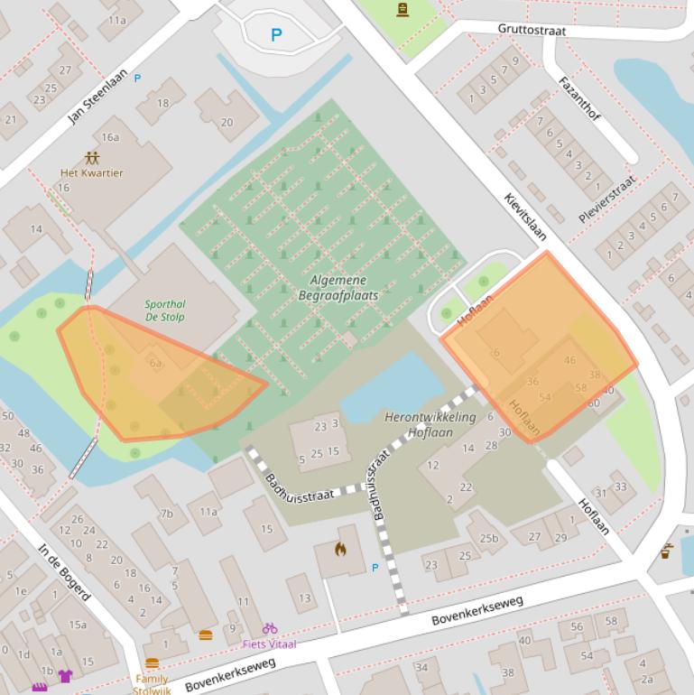 Kaart van postcodegebied 2821XD.