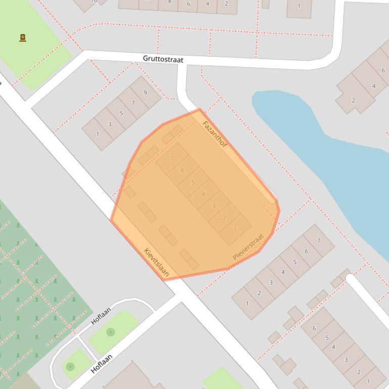 Kaart van postcodegebied 2821XE.