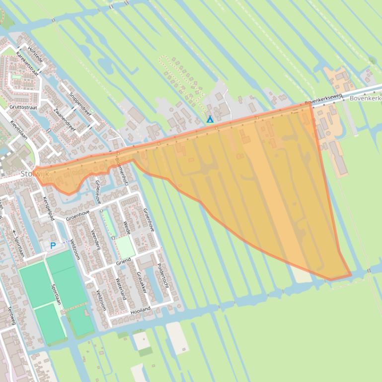 Kaart van postcodegebied 2821XX.