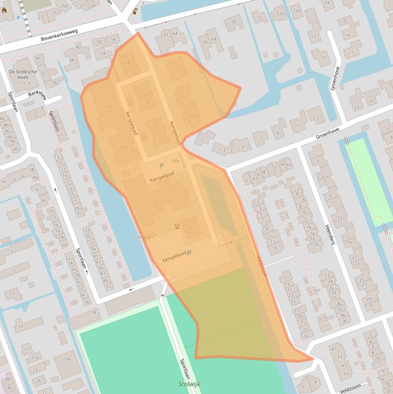 Kaart van postcodegebied 2821ZA.