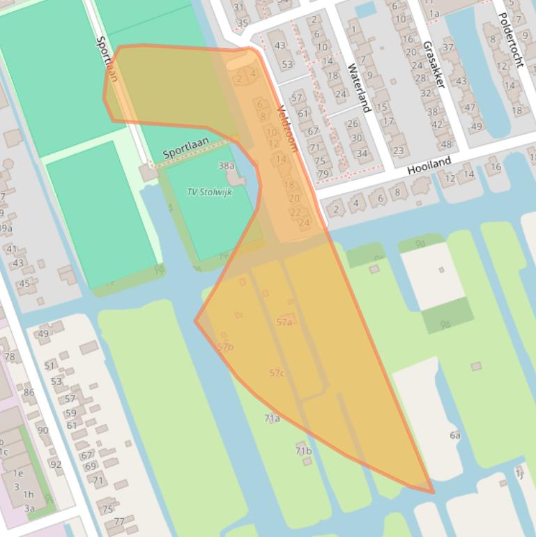 Kaart van postcodegebied 2821ZE.