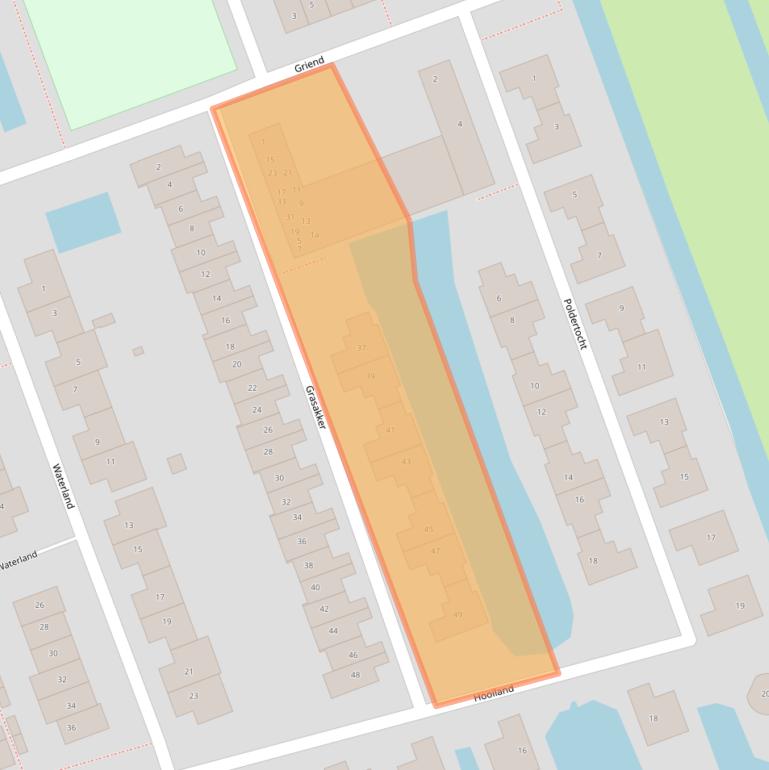 Kaart van postcodegebied 2821ZK.