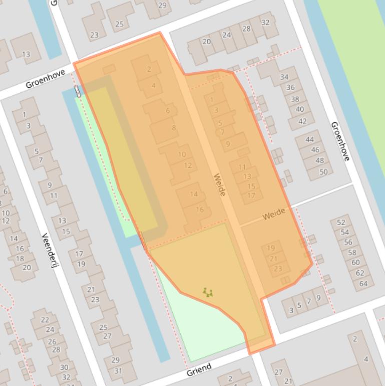 Kaart van postcodegebied 2821ZT.