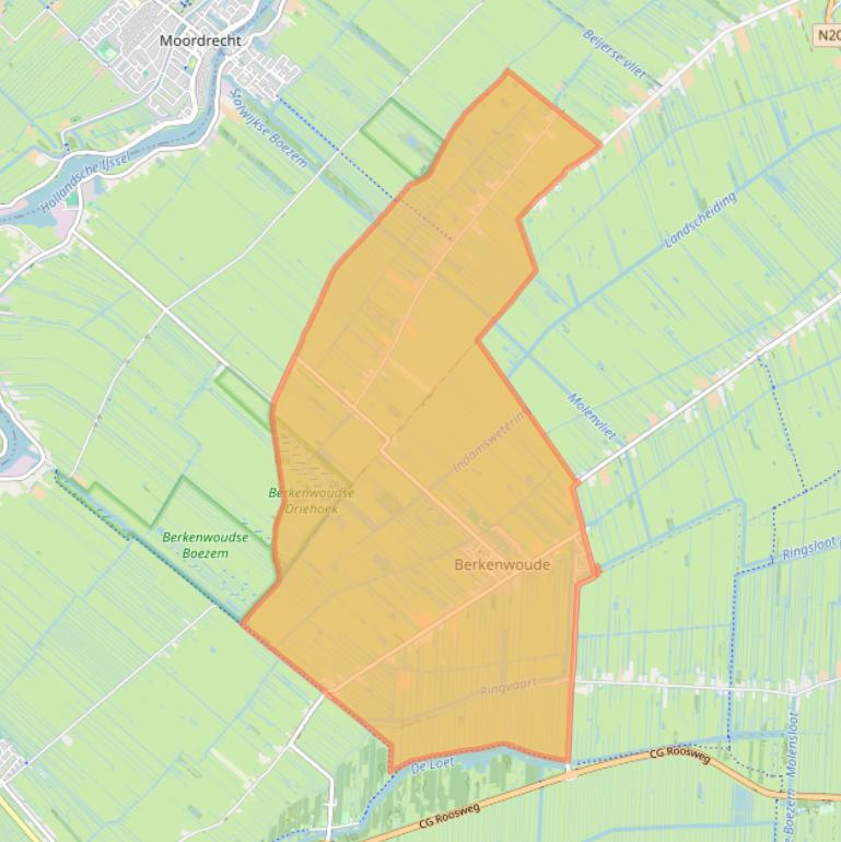 Kaart van postcodegebied 2825.
