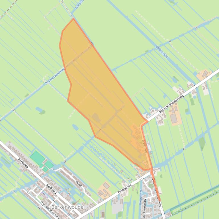 Kaart van postcodegebied 2825AA.