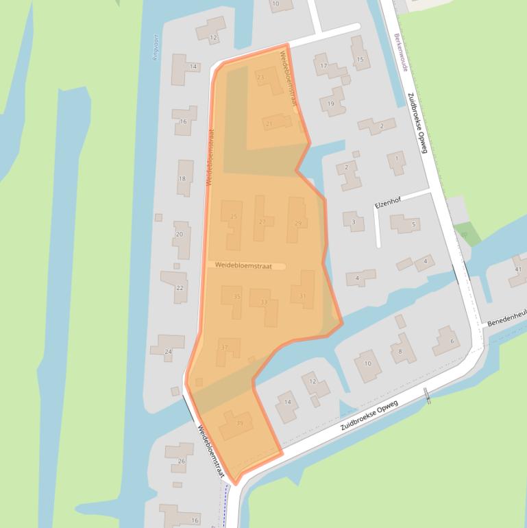 Kaart van postcodegebied 2825AE.