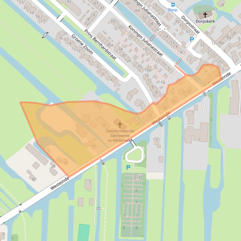 Kaart van postcodegebied 2825AK.