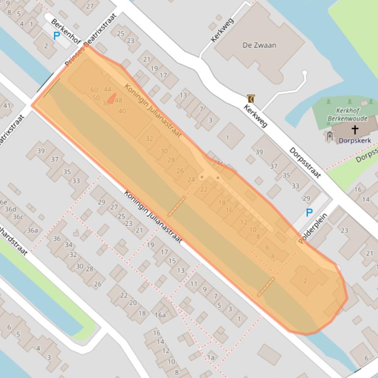 Kaart van postcodegebied 2825BK.