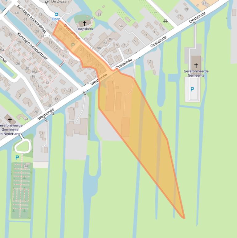 Kaart van postcodegebied 2825BM.