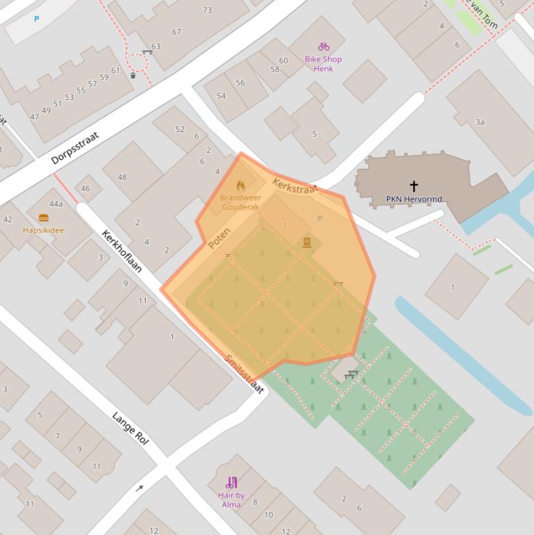 Kaart van postcodegebied 2831AX.