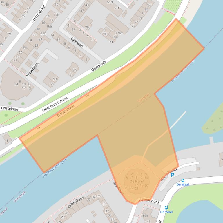 Kaart van postcodegebied 2831BB.