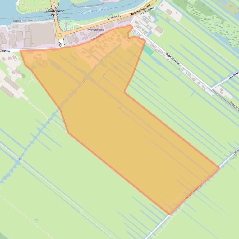 Kaart van postcodegebied 2831BN.