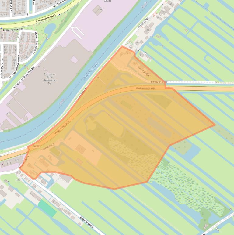 Kaart van postcodegebied 2831BS.