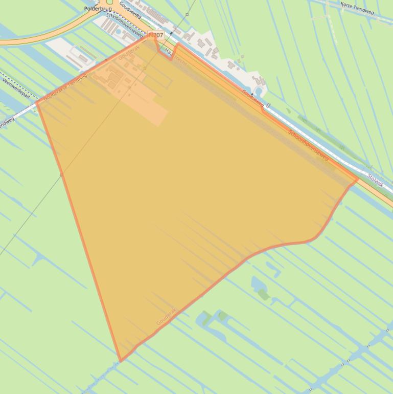 Kaart van postcodegebied 2831KA.