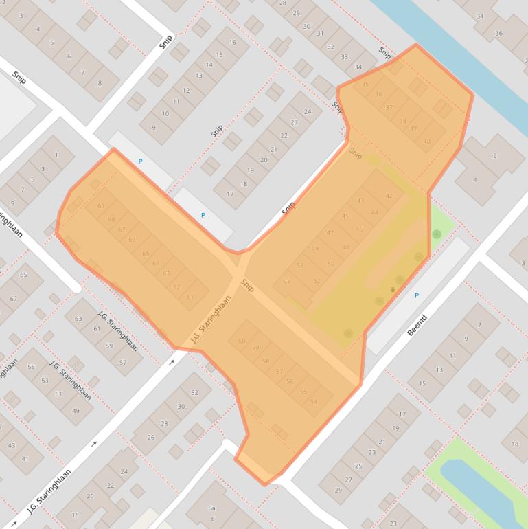 Kaart van postcodegebied 2831XG.