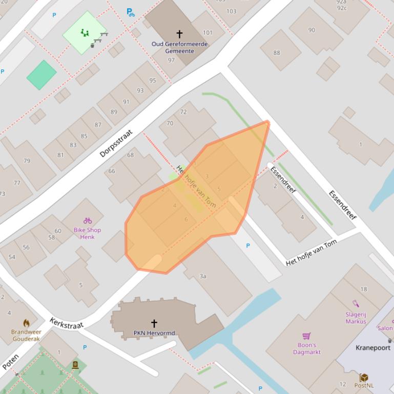 Kaart van postcodegebied 2831XW.