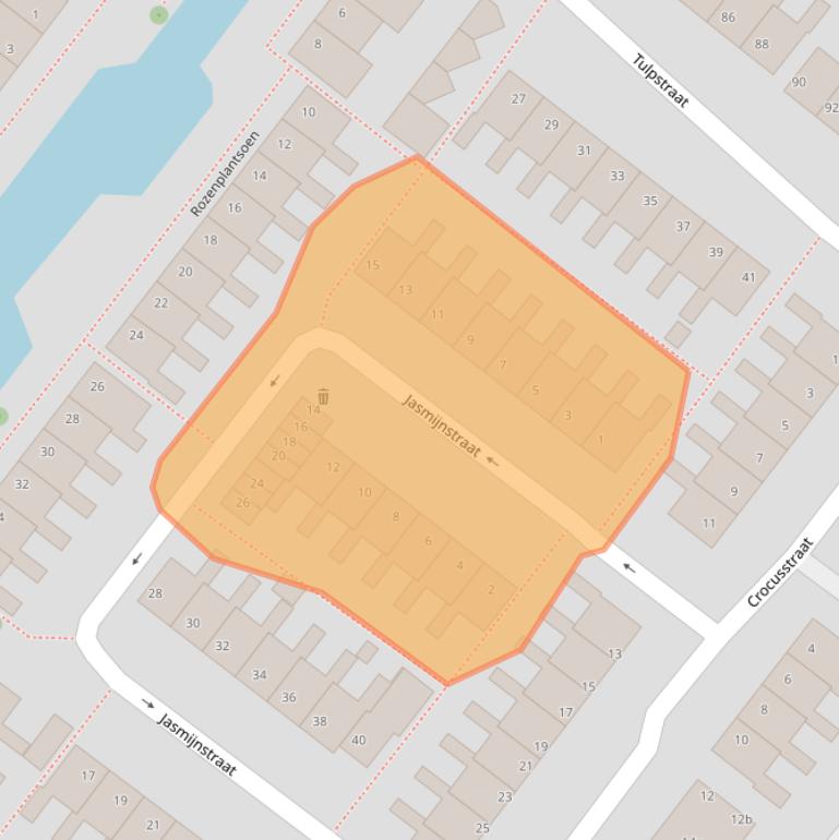 Kaart van postcodegebied 2841AK.